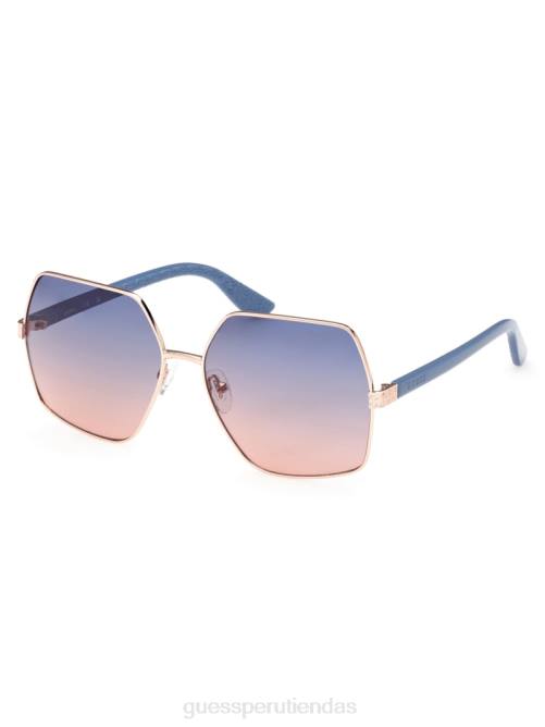 GUESS gafas de sol aurora con ribete extragrande mujer 0P8X3762 oro rosa brillante/degradado accesorio