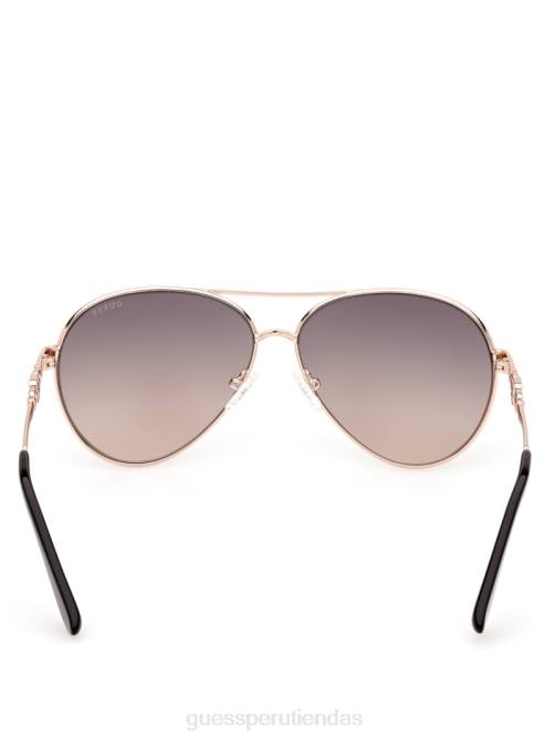 GUESS gafas de sol aurora con ribete extragrande mujer 0P8X3762 oro rosa brillante/degradado accesorio