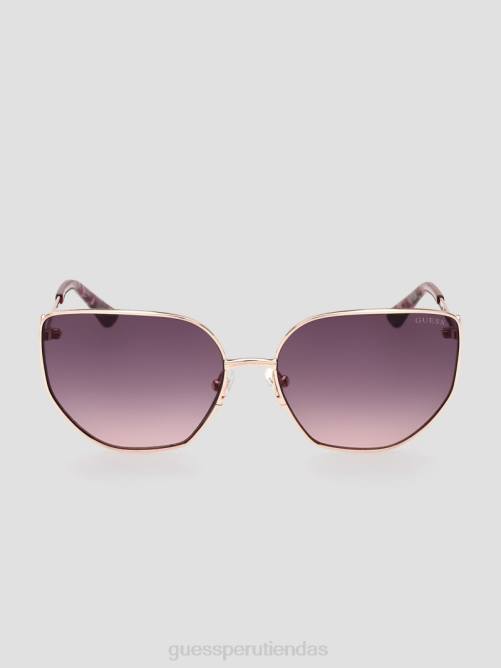 GUESS gafas de sol cat-eye de metal con strass mujer 0P8X3672 Oro blanco accesorio
