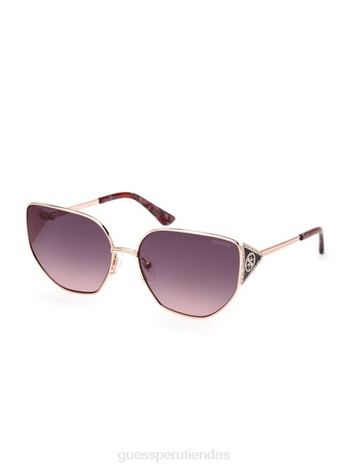 GUESS gafas de sol cat-eye de metal con strass mujer 0P8X3672 Oro blanco accesorio