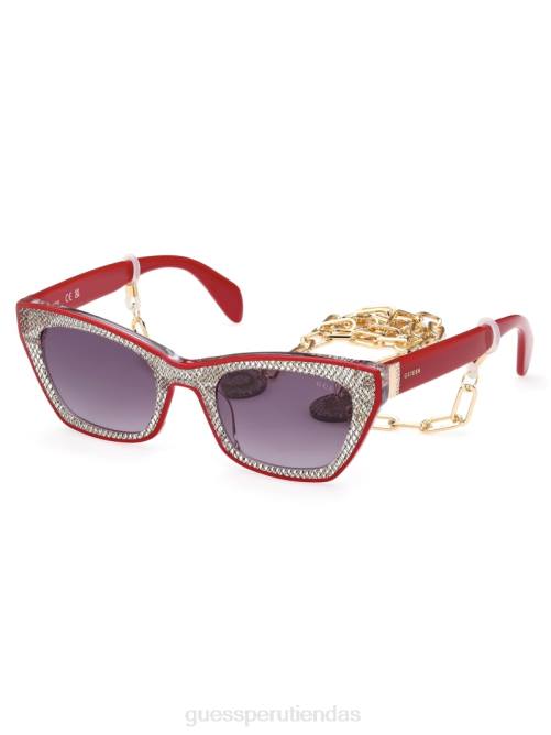 GUESS gafas de sol cat-eye de plástico metalizado mujer 0P8X3667 rojo accesorio