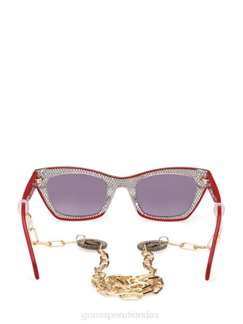 GUESS gafas de sol cat-eye de plástico metalizado mujer 0P8X3667 rojo accesorio
