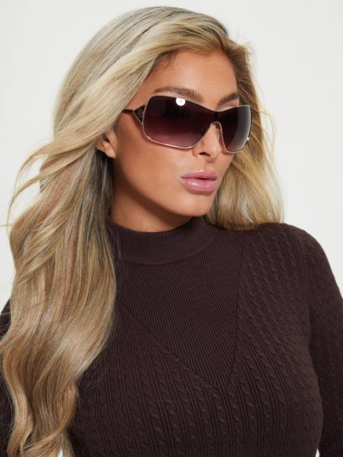 GUESS gafas de sol con escudo metálico y logo quattro g mujer 0P8X3674 Oro blanco accesorio