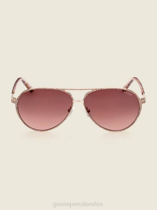 GUESS gafas de sol con estampado animal mujer 0P8X3687 oro rosa accesorio
