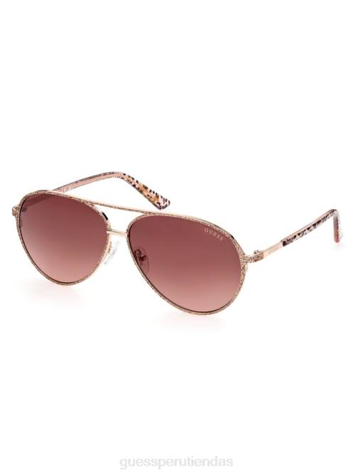 GUESS gafas de sol con estampado animal mujer 0P8X3687 oro rosa accesorio