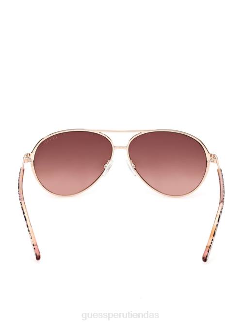 GUESS gafas de sol con estampado animal mujer 0P8X3687 oro rosa accesorio