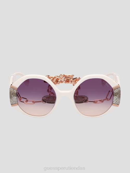 GUESS gafas de sol con montura geométrica metalizada mujer 0P8X3668 blanco accesorio