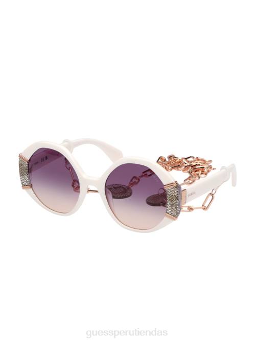 GUESS gafas de sol con montura geométrica metalizada mujer 0P8X3668 blanco accesorio