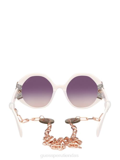 GUESS gafas de sol con montura geométrica metalizada mujer 0P8X3668 blanco accesorio