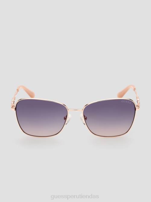 GUESS gafas de sol con ribete metálico en color mariposa mujer 0P8X3663 oro rosa brillante/degradado accesorio