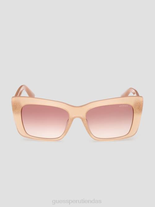 GUESS gafas de sol cuadradas con logo estampado mujer 0P8X3684 rubor accesorio