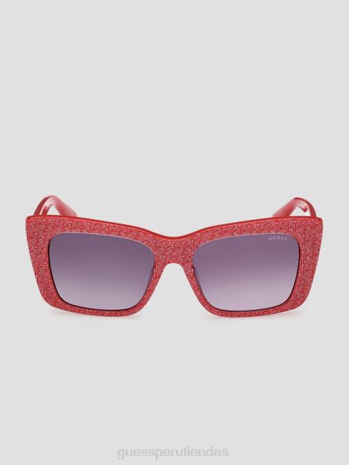 GUESS gafas de sol cuadradas con logo estampado mujer 0P8X3767 rojo accesorio