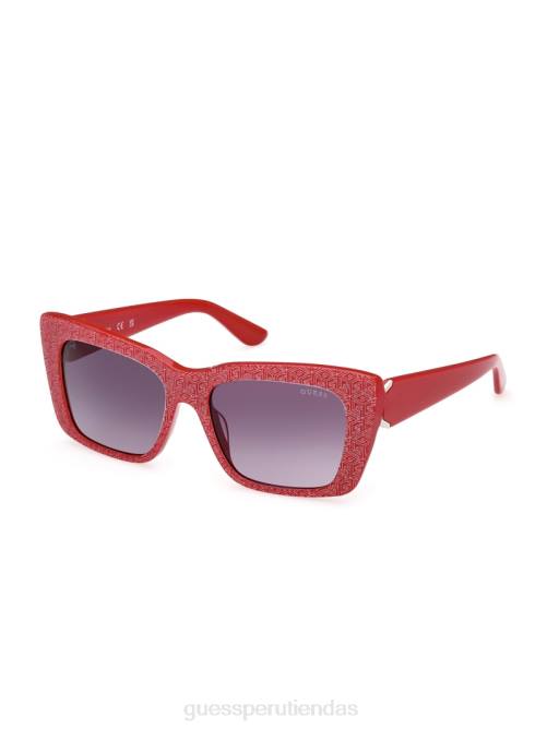 GUESS gafas de sol cuadradas con logo estampado mujer 0P8X3767 rojo accesorio