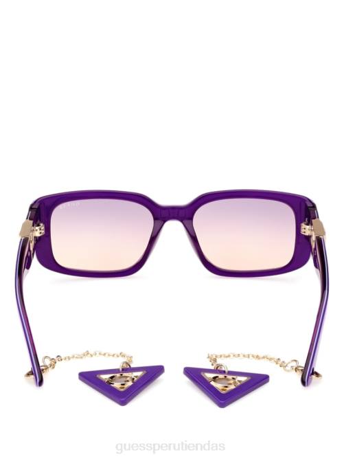 GUESS gafas de sol cuadradas de plástico con llavero mujer 0P8X3662 púrpura accesorio