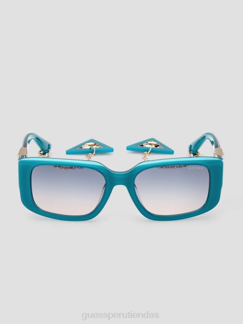 GUESS gafas de sol cuadradas de plástico con llavero mujer 0P8X3699 estallido accesorio