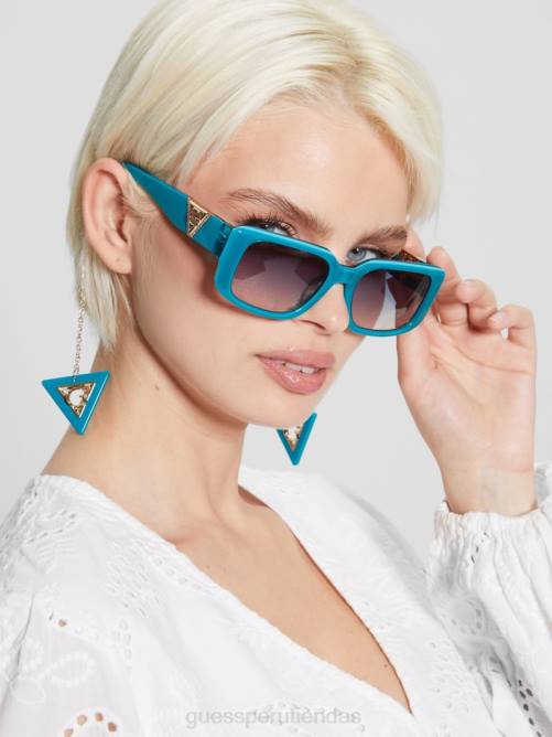 GUESS gafas de sol cuadradas de plástico con llavero mujer 0P8X3699 estallido accesorio
