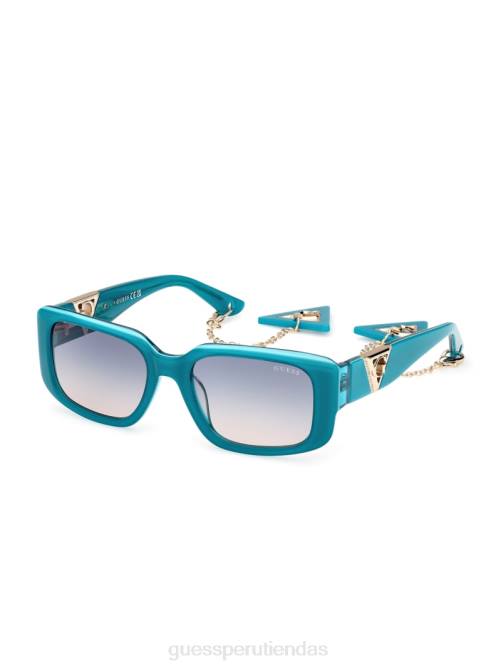 GUESS gafas de sol cuadradas de plástico con llavero mujer 0P8X3699 estallido accesorio