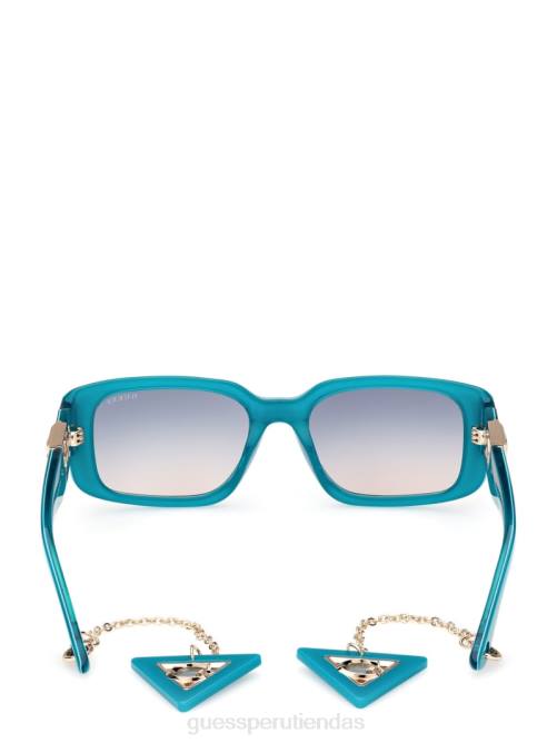GUESS gafas de sol cuadradas de plástico con llavero mujer 0P8X3699 estallido accesorio