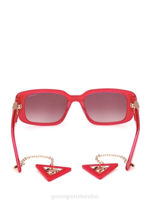 GUESS gafas de sol cuadradas de plástico con llavero mujer 0P8X3713 rosa accesorio