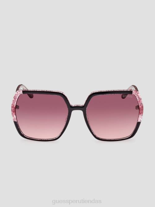 GUESS gafas de sol cuadradas de plástico con purpurina mujer 0P8X3723 negro accesorio