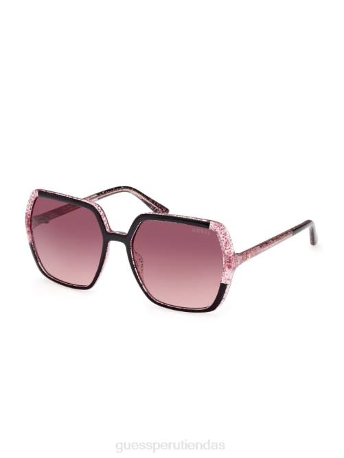 GUESS gafas de sol cuadradas de plástico con purpurina mujer 0P8X3723 negro accesorio
