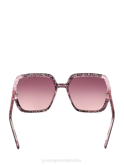 GUESS gafas de sol cuadradas de plástico con purpurina mujer 0P8X3723 negro accesorio
