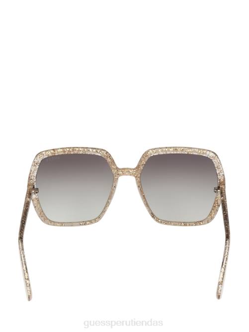 GUESS gafas de sol cuadradas de plástico con purpurina mujer 0P8X3728 blanco accesorio