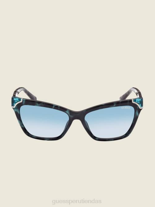 GUESS gafas de sol cuadradas de plástico en carey mujer 0P8X3750 agravio azul accesorio
