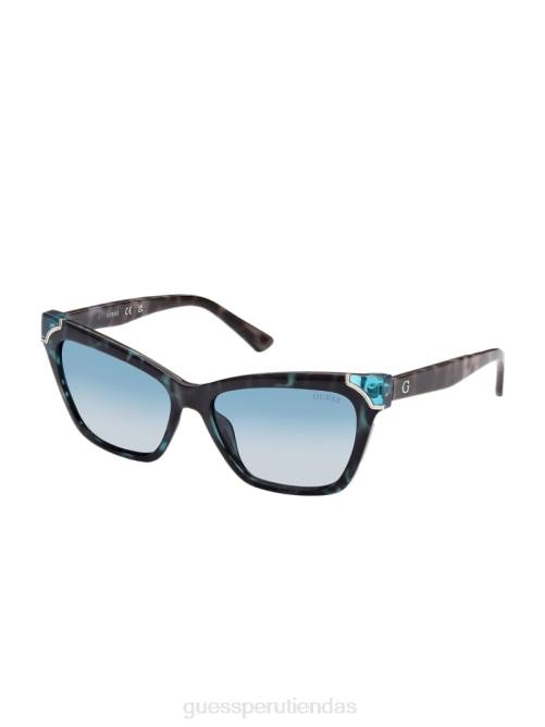 GUESS gafas de sol cuadradas de plástico en carey mujer 0P8X3750 agravio azul accesorio
