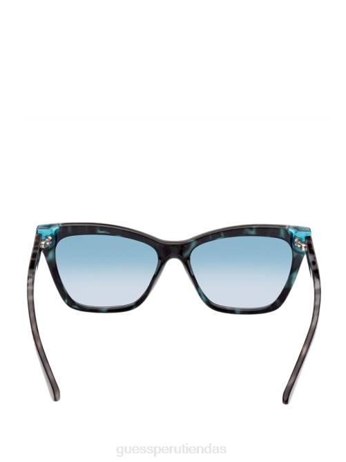 GUESS gafas de sol cuadradas de plástico en carey mujer 0P8X3750 agravio azul accesorio