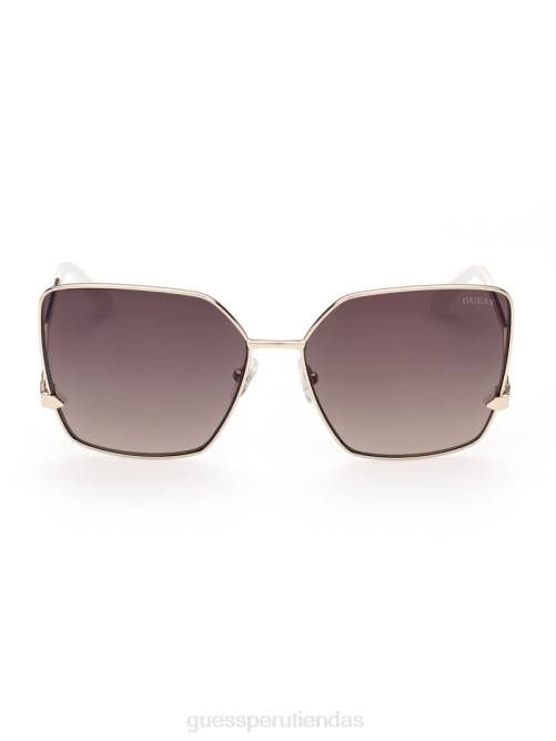 GUESS gafas de sol cuadradas oversize en zigzag mujer 0P8X3763 oro con brazo de agravio accesorio