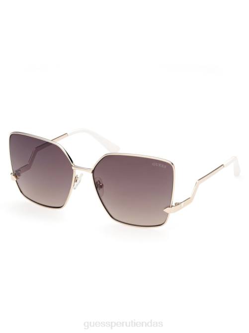 GUESS gafas de sol cuadradas oversize en zigzag mujer 0P8X3763 oro con brazo de agravio accesorio