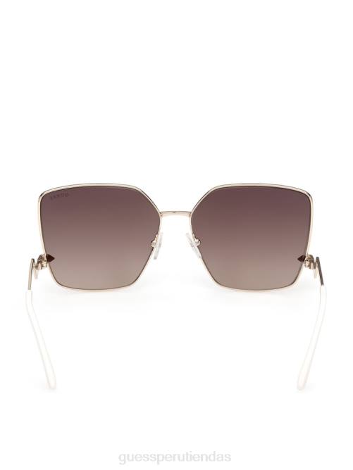 GUESS gafas de sol cuadradas oversize en zigzag mujer 0P8X3763 oro con brazo de agravio accesorio