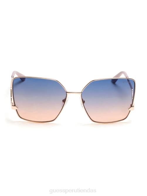 GUESS gafas de sol cuadradas oversize en zigzag mujer 0P8X3770 oro rosa brillante/degradado accesorio