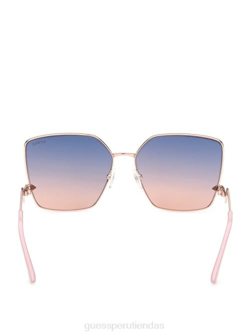 GUESS gafas de sol cuadradas oversize en zigzag mujer 0P8X3770 oro rosa brillante/degradado accesorio