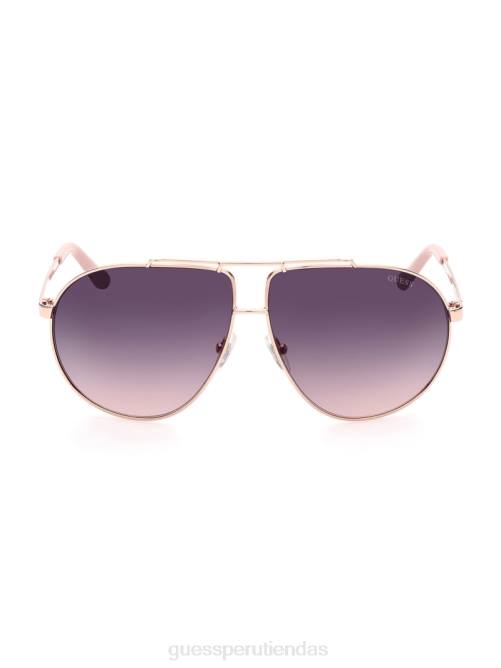 GUESS gafas de sol de aviador de metal mujer 0P8X3698 Oro blanco accesorio