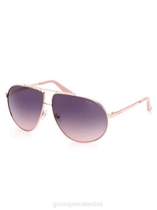 GUESS gafas de sol de aviador de metal mujer 0P8X3698 Oro blanco accesorio