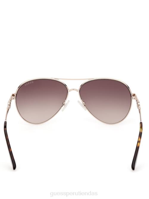 GUESS gafas de sol estilo aviador de metal con enlace g cuadrado mujer 0P8X3665 tortuga accesorio