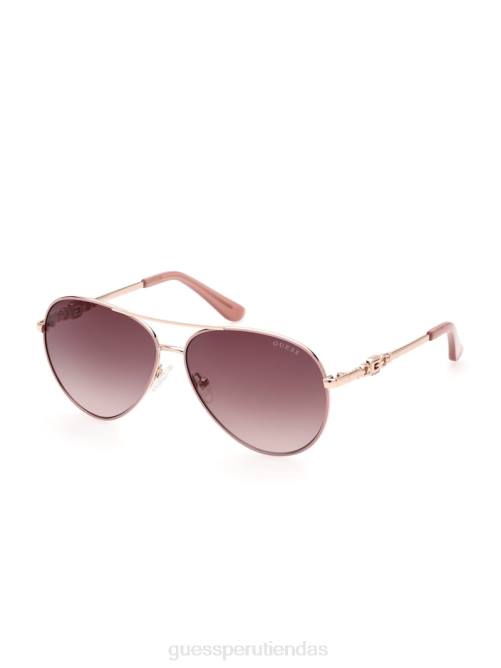 GUESS gafas de sol estilo aviador de metal con enlace g cuadrado mujer 0P8X3682 rojo accesorio