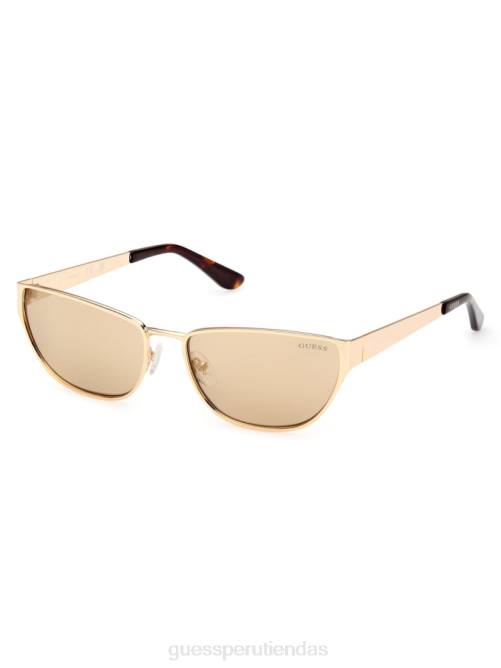 GUESS gafas de sol estilo ojo de gato de metal gia mujer 0P8X3756 oro con brazo de agravio accesorio