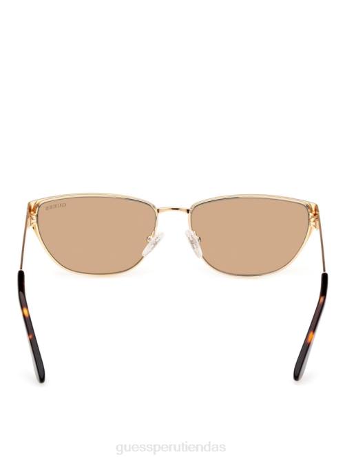 GUESS gafas de sol estilo ojo de gato de metal gia mujer 0P8X3756 oro con brazo de agravio accesorio