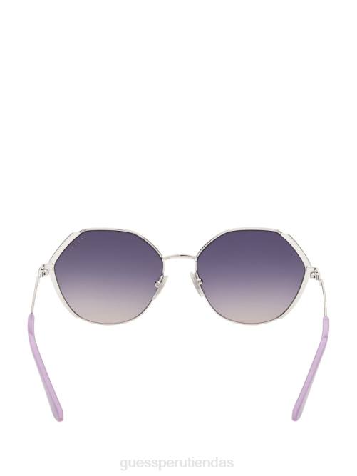 GUESS gafas de sol geométricas con patillas de colores mujer 0P8X3732 blanco/plata accesorio