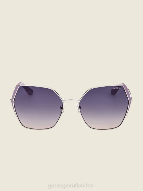 GUESS gafas de sol oversize de metal con diseño geométrico mujer 0P8X3691 blanco/plata accesorio