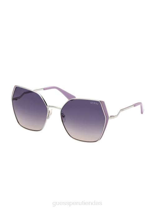 GUESS gafas de sol oversize de metal con diseño geométrico mujer 0P8X3691 blanco/plata accesorio