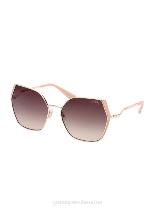GUESS gafas de sol oversize de metal con diseño geométrico mujer 0P8X3733 oro rosa accesorio