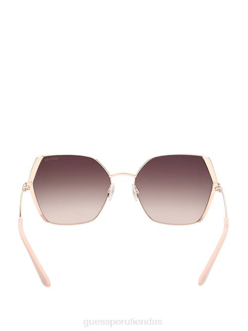 GUESS gafas de sol oversize de metal con diseño geométrico mujer 0P8X3733 oro rosa accesorio