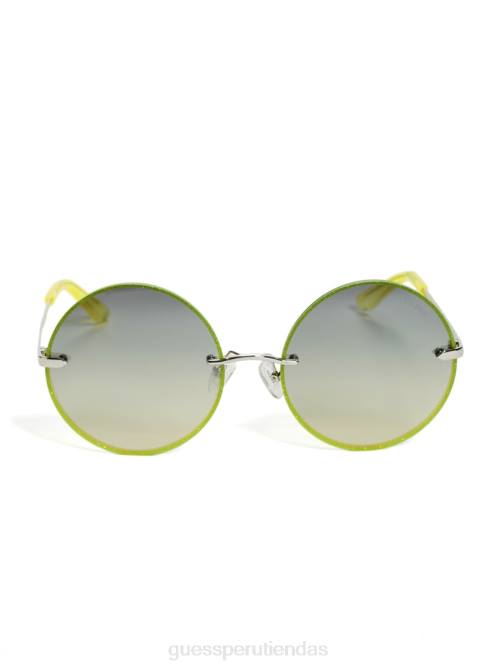 GUESS gafas de sol redondas con ribete de purpurina greyson mujer 0P8X3765 amarillo accesorio