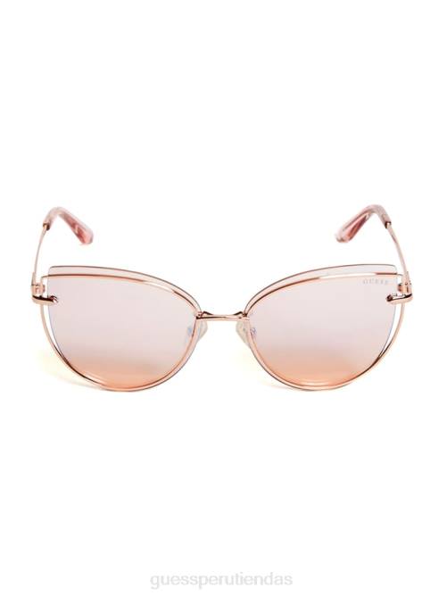 GUESS gafas de sol tipo ojo de gato con cable mujer 0P8X3761 oro rosa accesorio