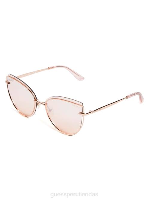 GUESS gafas de sol tipo ojo de gato con cable mujer 0P8X3761 oro rosa accesorio