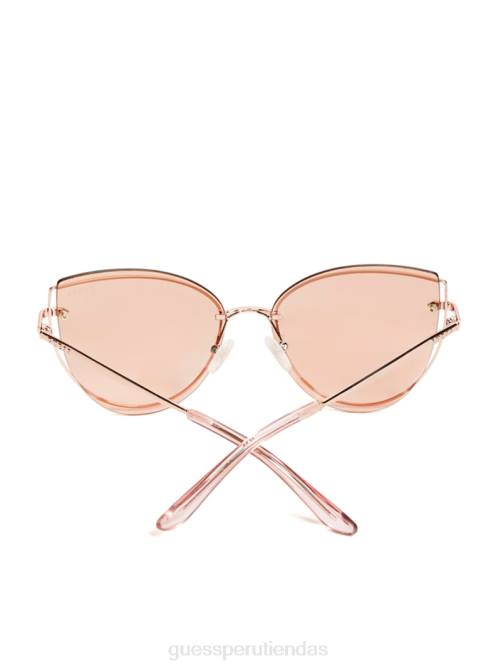 GUESS gafas de sol tipo ojo de gato con cable mujer 0P8X3761 oro rosa accesorio